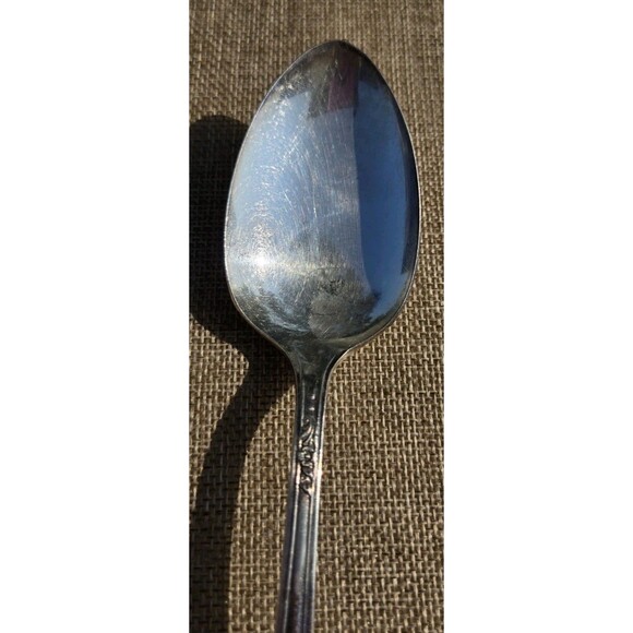 1 Vintage Oneida Community Tudor Queen Bess II Silver Plate 1946 Serving Spoon - Picture 8 of 13